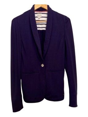 Hatley blazer perfect fit jersey cardigan blue purple small button front